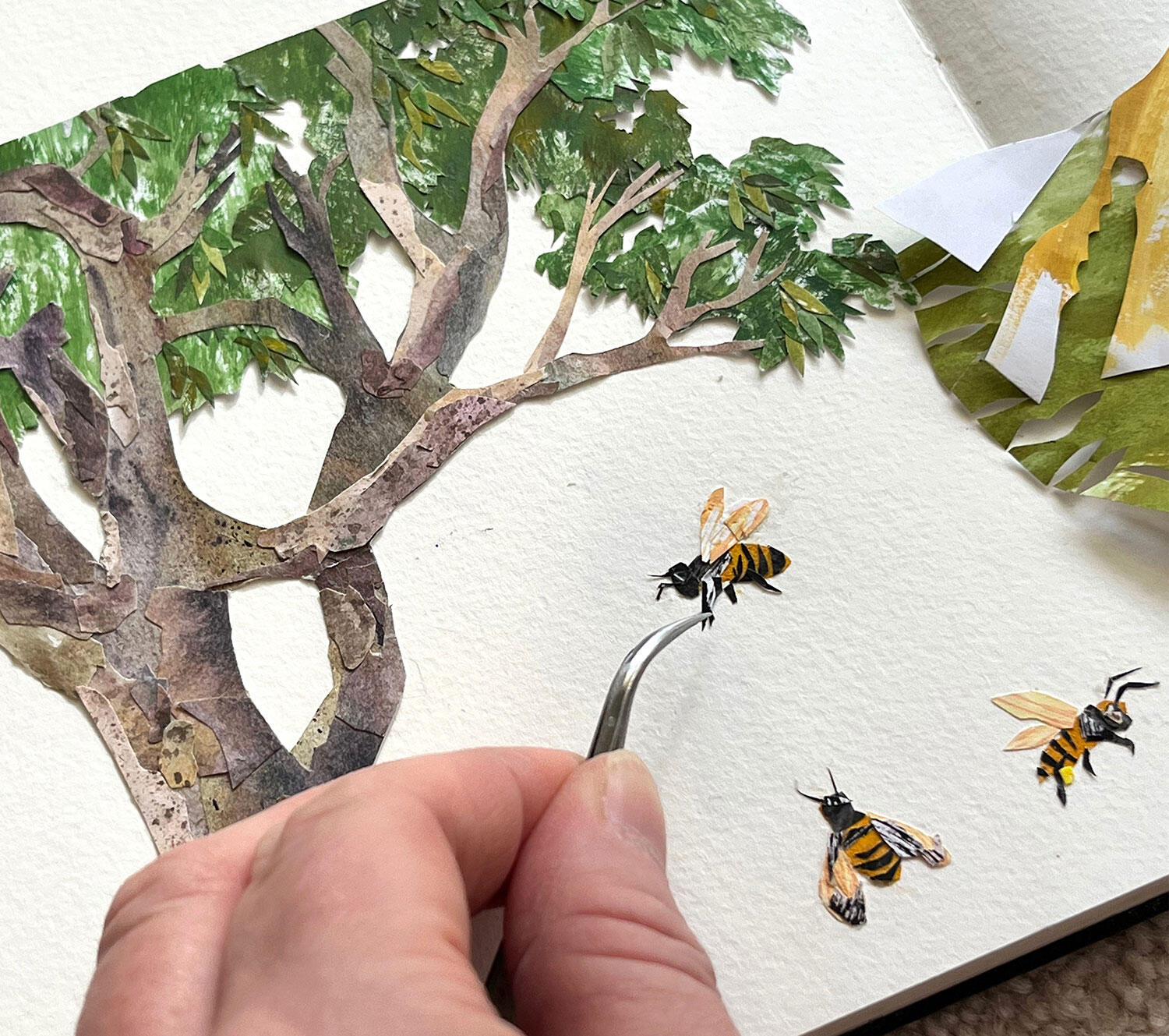 Beechworth Honey detail of collage bees